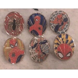 Marvel SpiderMan Stained Glass Complete Pin Set